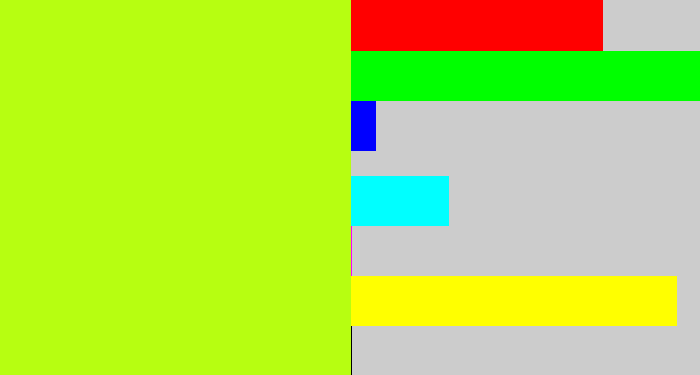 Hex color #b7fe11 - yellowgreen