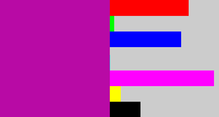 Hex color #b80aa5 - barney purple