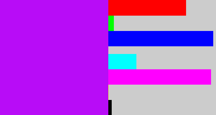 Hex color #b80cf7 - neon purple