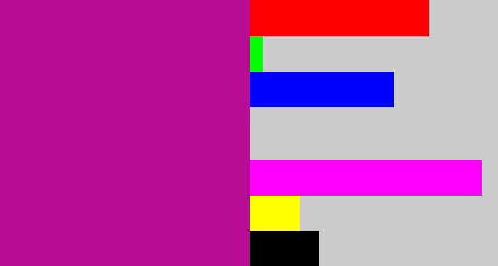 Hex color #b80d93 - barney purple