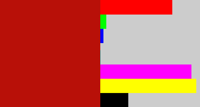Hex color #b81008 - darkish red
