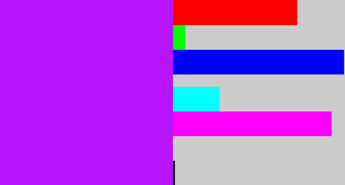 Hex color #b813fd - neon purple