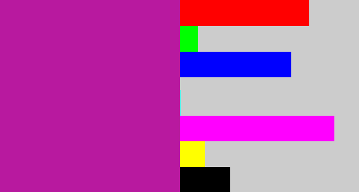 Hex color #b8199f - barney