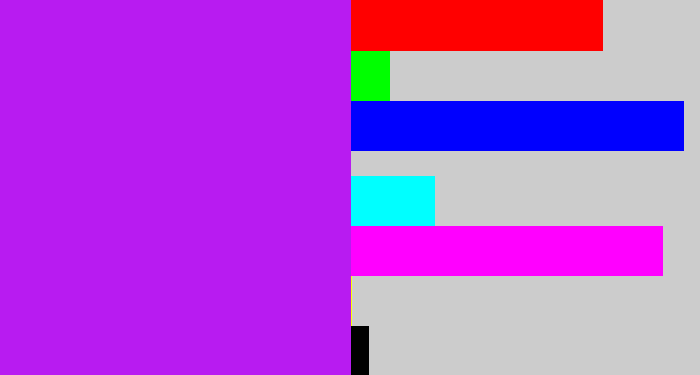 Hex color #b81bf1 - neon purple
