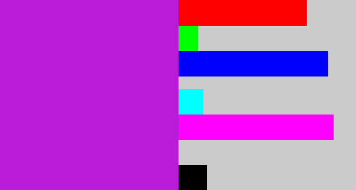 Hex color #b81cd7 - vibrant purple