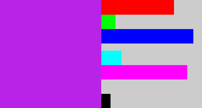 Hex color #b823e7 - electric purple