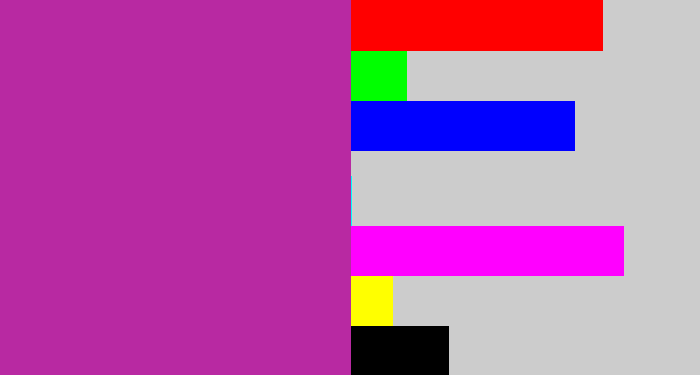 Hex color #b829a2 - barney
