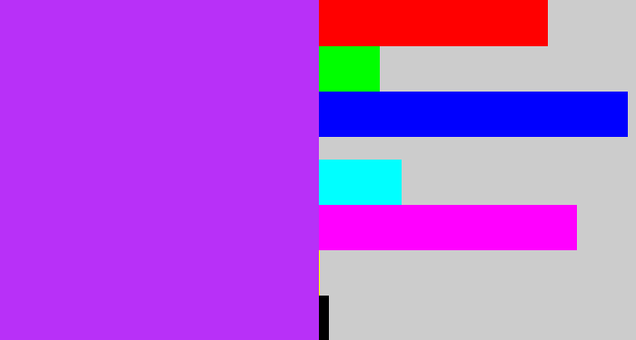 Hex color #b830f8 - electric purple
