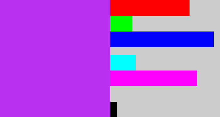 Hex color #b832ef - electric purple