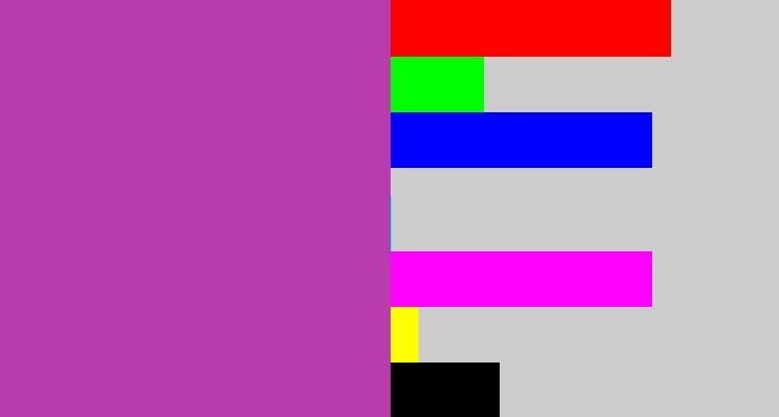 Hex color #b83cac - purpley pink