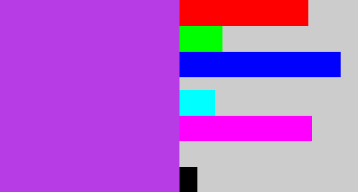 Hex color #b83ce5 - lightish purple