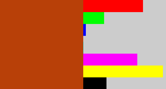 Hex color #b84008 - brick orange