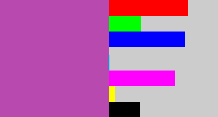 Hex color #b84aaf - pinky purple