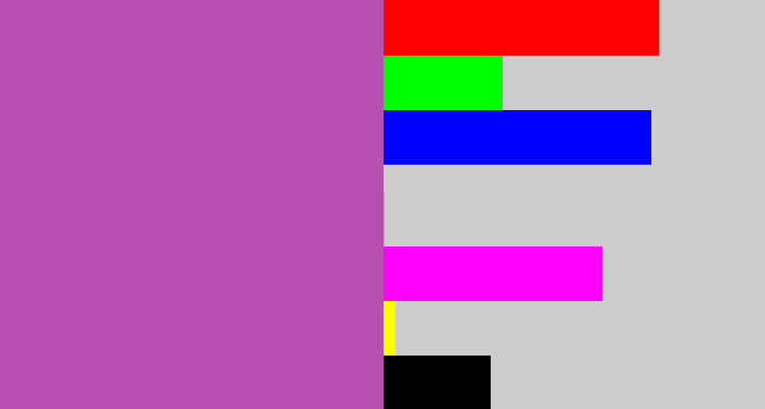 Hex color #b850b2 - pinky purple