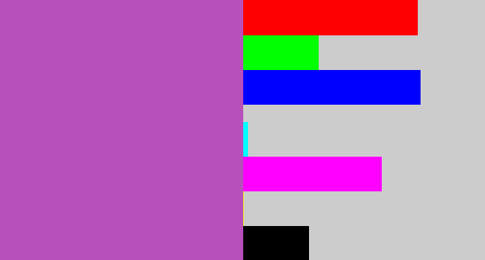Hex color #b850bb - pinky purple