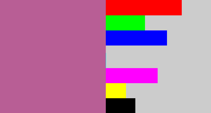 Hex color #b85e95 - mauve