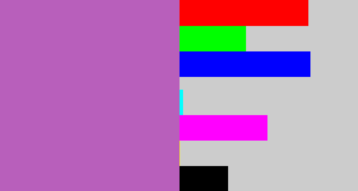 Hex color #b85fbb - soft purple