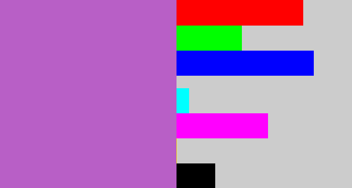 Hex color #b85fc6 - pinky purple
