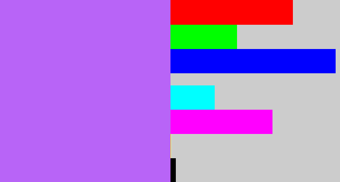 Hex color #b864f7 - light urple