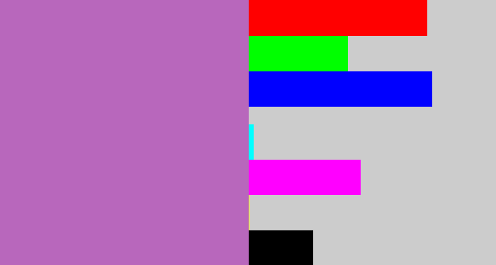 Hex color #b867bc - soft purple