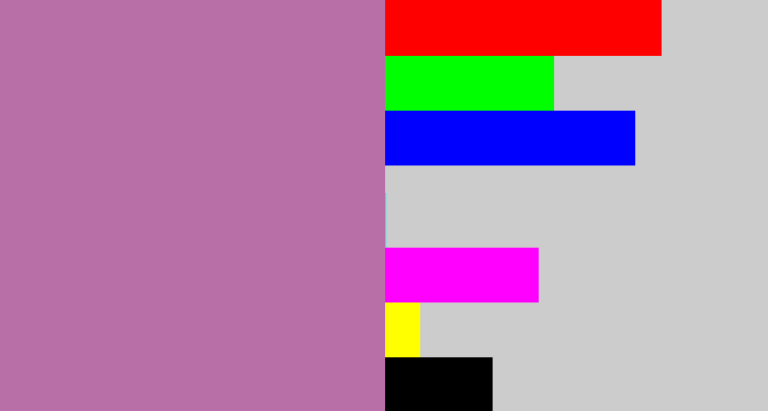 Hex color #b86fa7 - soft purple