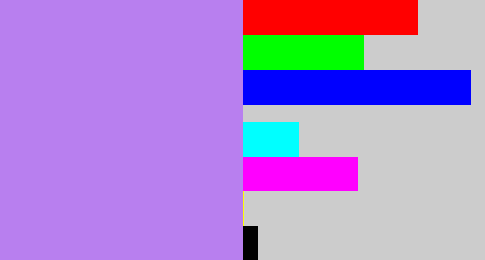 Hex color #b87fef - light purple
