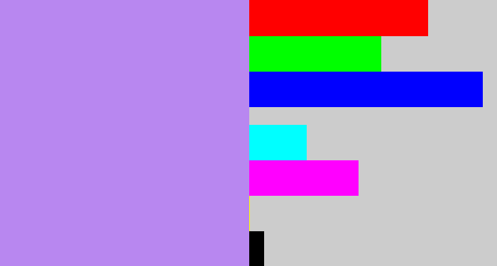 Hex color #b887f0 - light purple