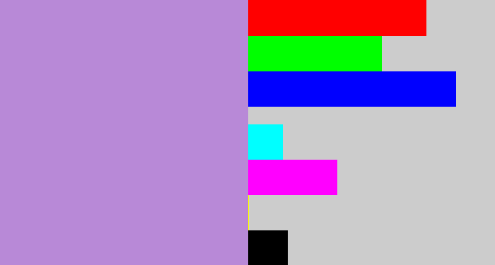 Hex color #b889d7 - pale purple