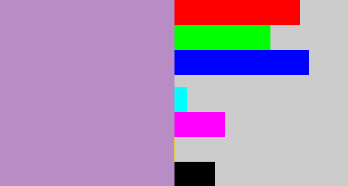 Hex color #b88cc5 - pale purple