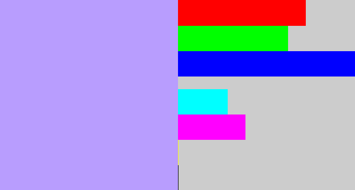 Hex color #b89dfe - pastel purple