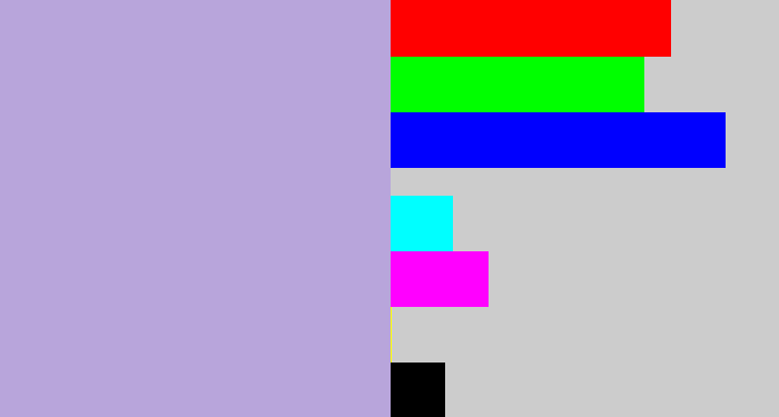 Hex color #b8a5db - pale purple