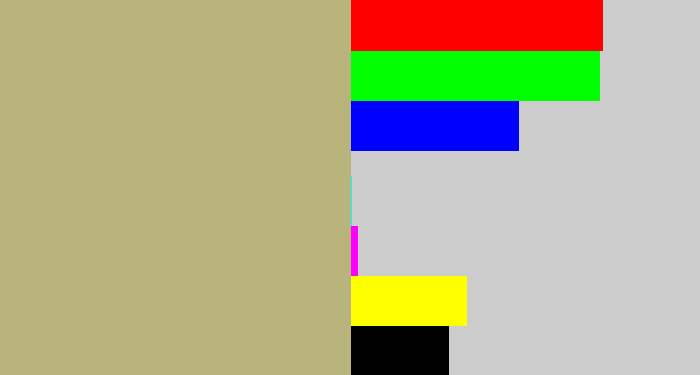 Hex color #b8b47b - toupe