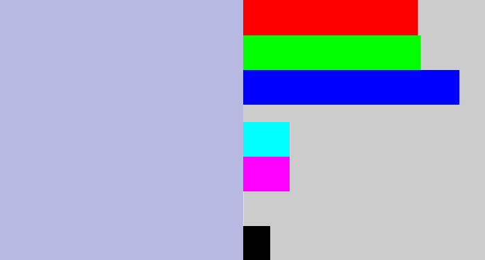 Hex color #b8b9e3 - light blue grey