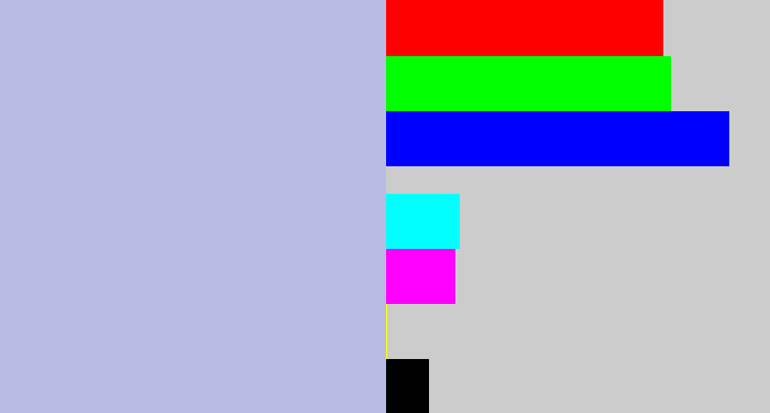 Hex color #b8bce4 - light blue grey