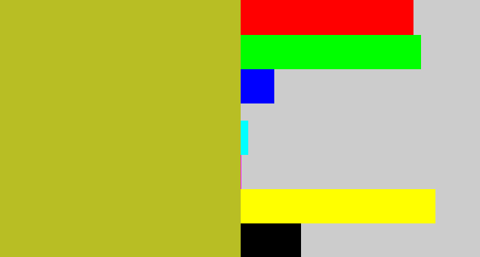 Hex color #b8be24 - pea