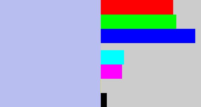 Hex color #b8bef0 - light periwinkle