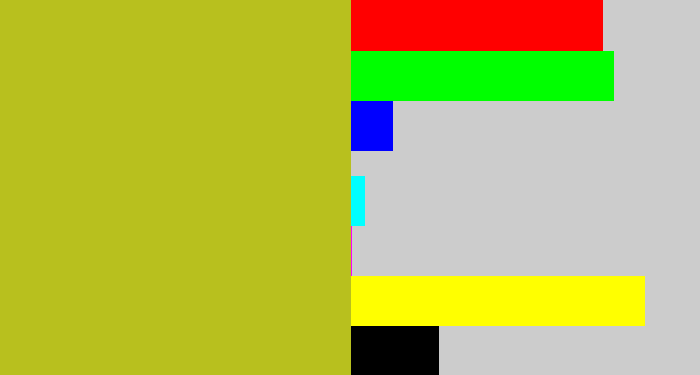 Hex color #b8c01e - puke yellow