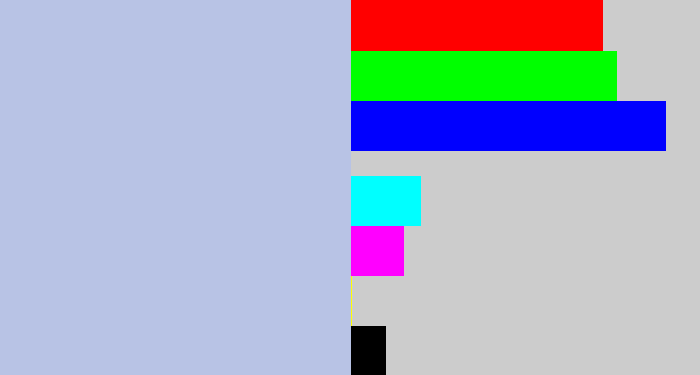 Hex color #b8c3e5 - light blue grey