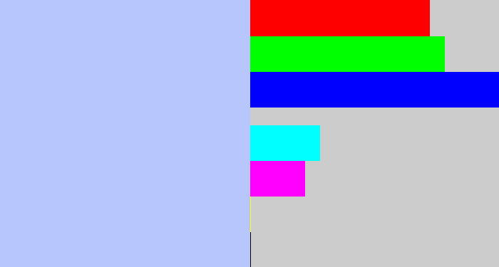 Hex color #b8c6fe - light periwinkle