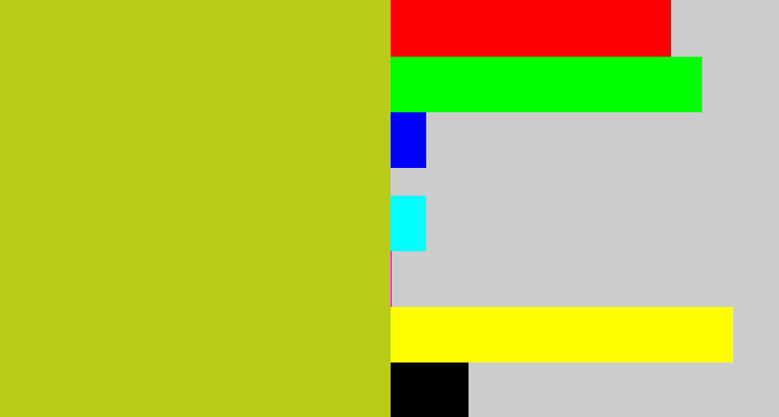 Hex color #b8cb18 - green/yellow