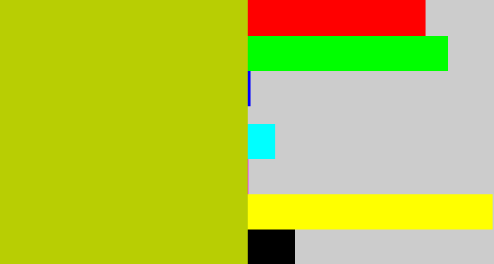 Hex color #b8ce03 - green/yellow