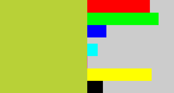 Hex color #b8d137 - sickly yellow