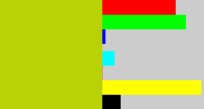 Hex color #b8d207 - green/yellow