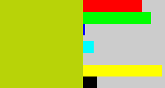 Hex color #b8d308 - green/yellow