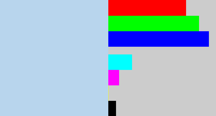 Hex color #b8d5ed - light blue grey