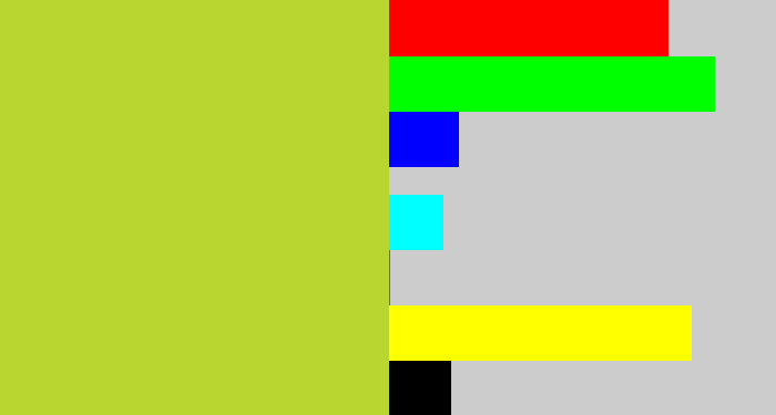Hex color #b8d62f - yellowish green