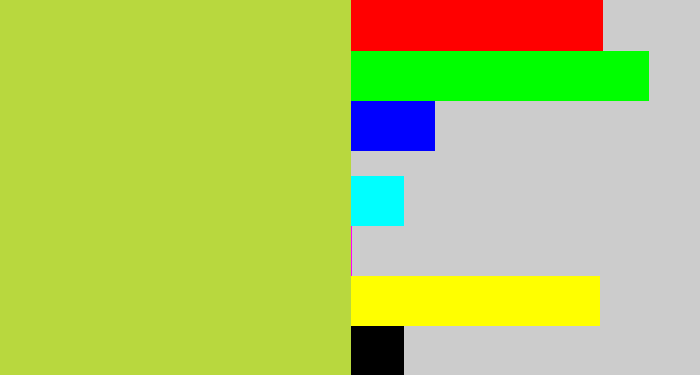 Hex color #b8d83e - yellowy green