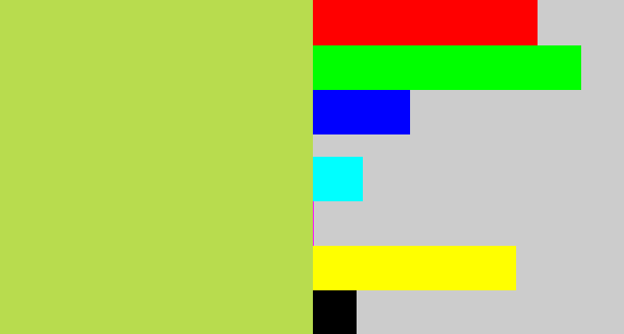 Hex color #b8dc4e - kiwi