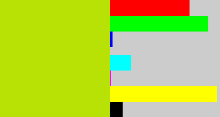 Hex color #b8e206 - yellowish green