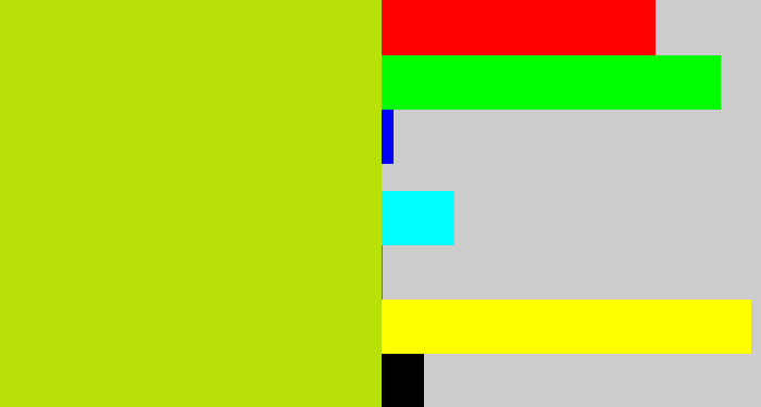 Hex color #b8e207 - yellowish green